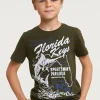 Online River Woods Normal fit basic T-shirt korte mouwen forest mix -