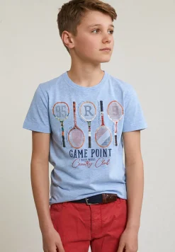 Hot River Woods Normal fit basic T-shirt korte mouwen sky mix -