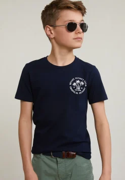 Outlet River Woods Normal fit basic T-shirt korte mouwen navy -