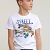 New River Woods Normal fit basic T-shirt korte mouwen wit -