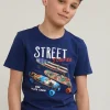 Discount River Woods Normal fit basic T-shirt korte mouwen saphire mix -