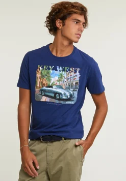 Best River Woods Normal fit basic T-shirt korte mouwen saphire mix -