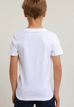 Clearance River Woods Normal fit basic T-shirt korte mouwen wit -