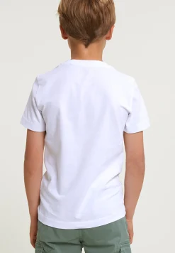 Clearance River Woods Normal fit basic T-shirt korte mouwen wit -