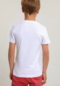 Hot River Woods Normal fit basic T-shirt korte mouwen wit -