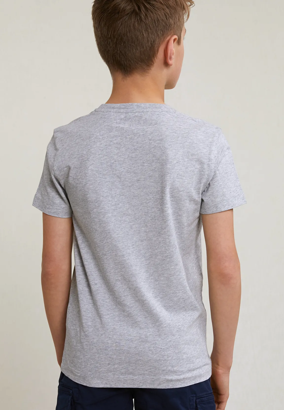Outlet River Woods Normal fit basic T-shirt korte mouwen oyster mix -