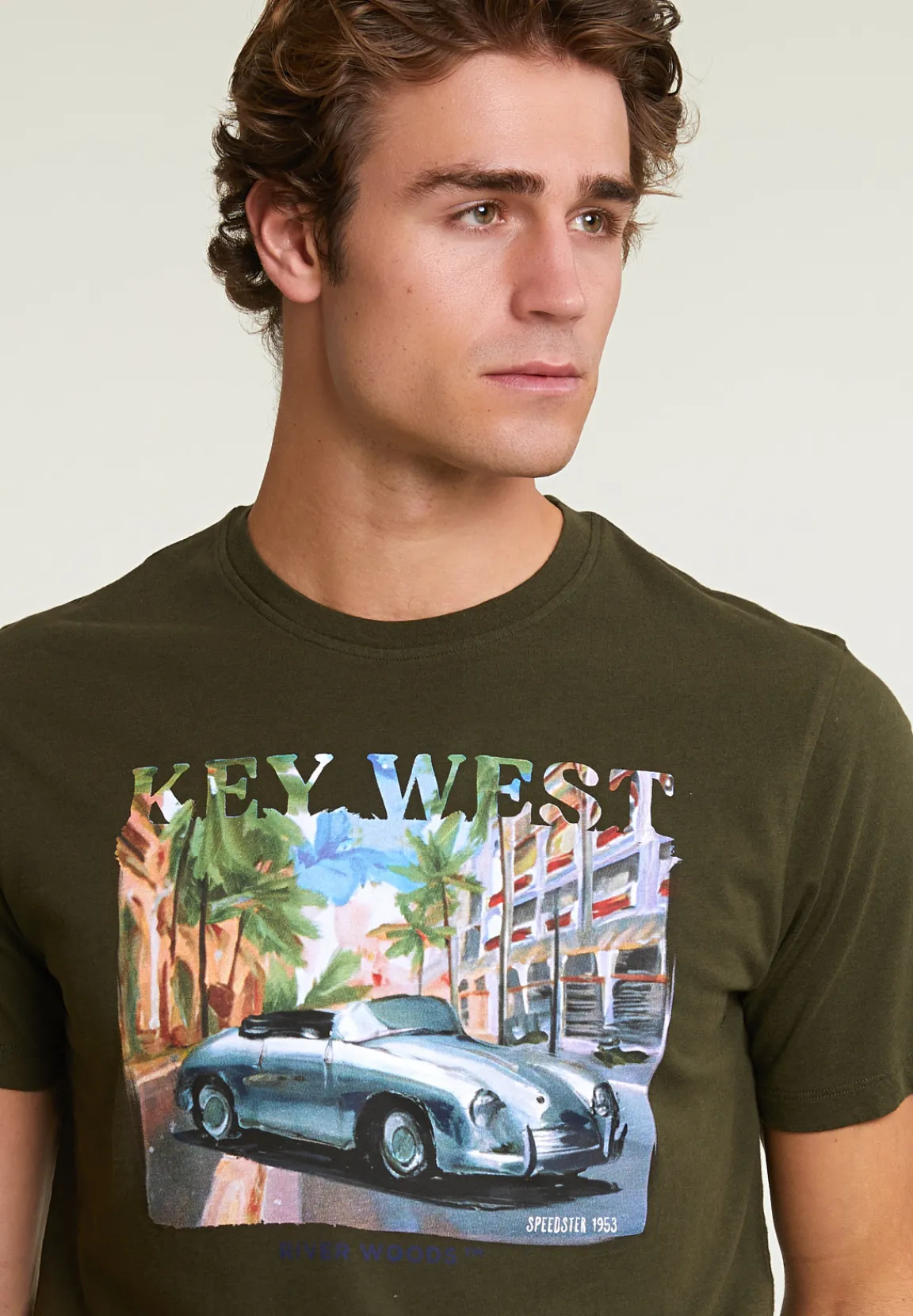Sale River Woods Normal fit basic T-shirt korte mouwen forest mix -