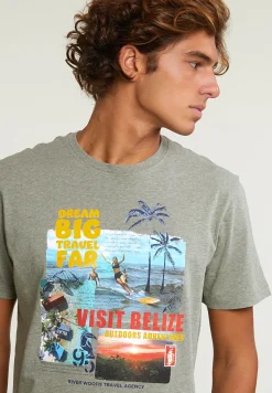 Hot River Woods Normal fit basic T-shirt korte mouwen safari mix -