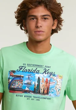 Hot River Woods Normal fit basic T-shirt korte mouwen mojito -