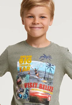 Online River Woods Normal fit basic T-shirt korte mouwen safari mix -