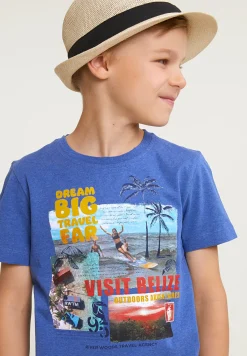 Outlet River Woods Normal fit basic T-shirt korte mouwen hamptons blue mix -