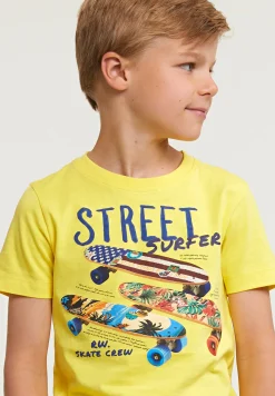 Clearance River Woods Normal fit basic T-shirt korte mouwen lemonade -