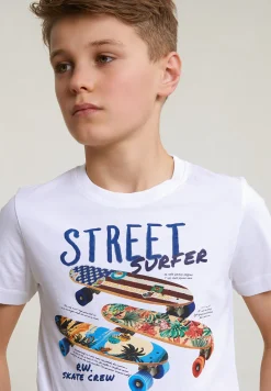 New River Woods Normal fit basic T-shirt korte mouwen wit -