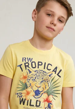 Fashion River Woods Normal fit basic T-shirt korte mouwen sun flower -