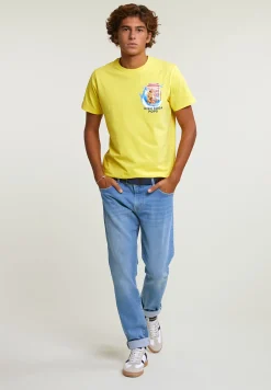 New River Woods Normal fit basic T-shirt korte mouwen lemonade -