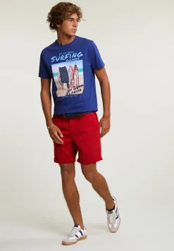 Fashion River Woods Normal fit basic T-shirt korte mouwen royal blue -