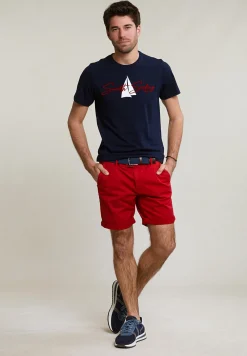 Outlet River Woods Normal fit basic T-shirt korte mouwen navy -