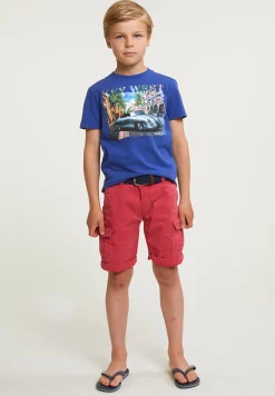 Fashion River Woods Normal fit basic T-shirt korte mouwen yale blue -