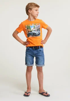 Online River Woods Normal fit basic T-shirt korte mouwen electric orange -