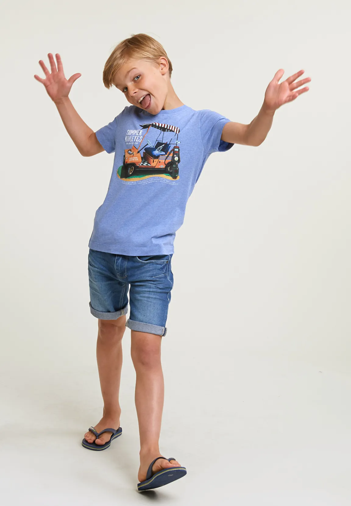 Hot River Woods Normal fit basic T-shirt korte mouwen hamptons blue -