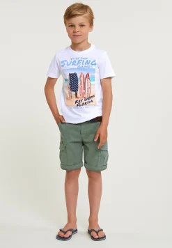 Clearance River Woods Normal fit basic T-shirt korte mouwen wit -