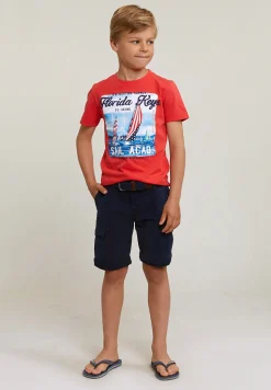 Clearance River Woods Normal fit basic T-shirt korte mouwen cornell red -