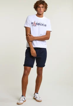 Discount River Woods Normal fit basic T-shirt korte mouwen wit -