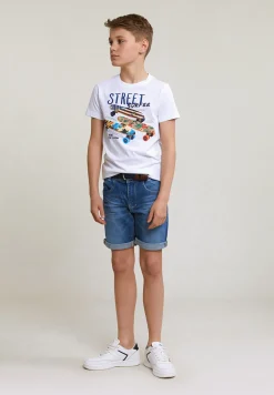 New River Woods Normal fit basic T-shirt korte mouwen wit -