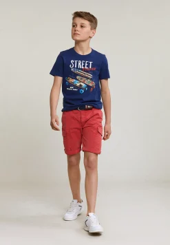 Discount River Woods Normal fit basic T-shirt korte mouwen saphire mix -