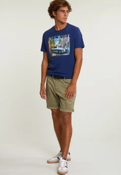 Best River Woods Normal fit basic T-shirt korte mouwen saphire mix -