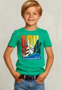 Online River Woods Normal fit basic T-shirt papaya -