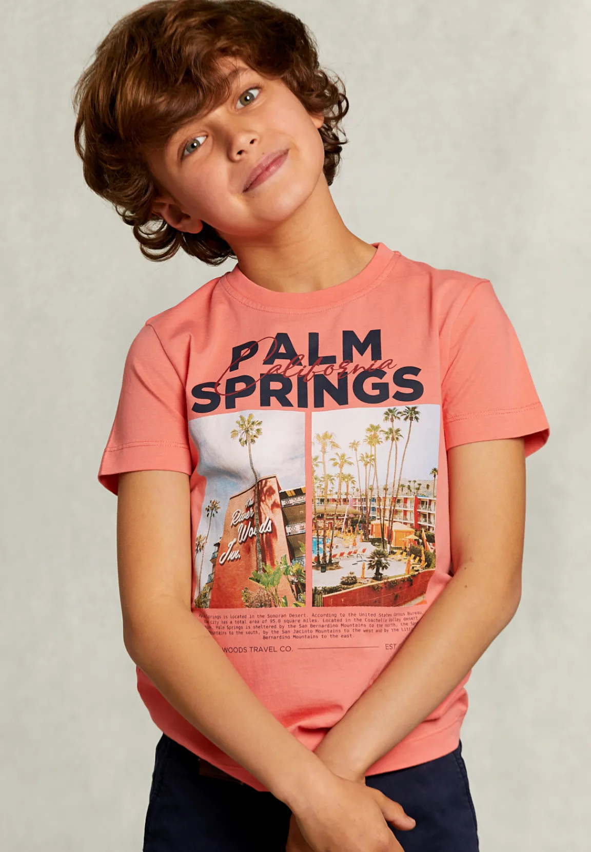 Outlet River Woods Normal fit basic T-shirt pink bellini -