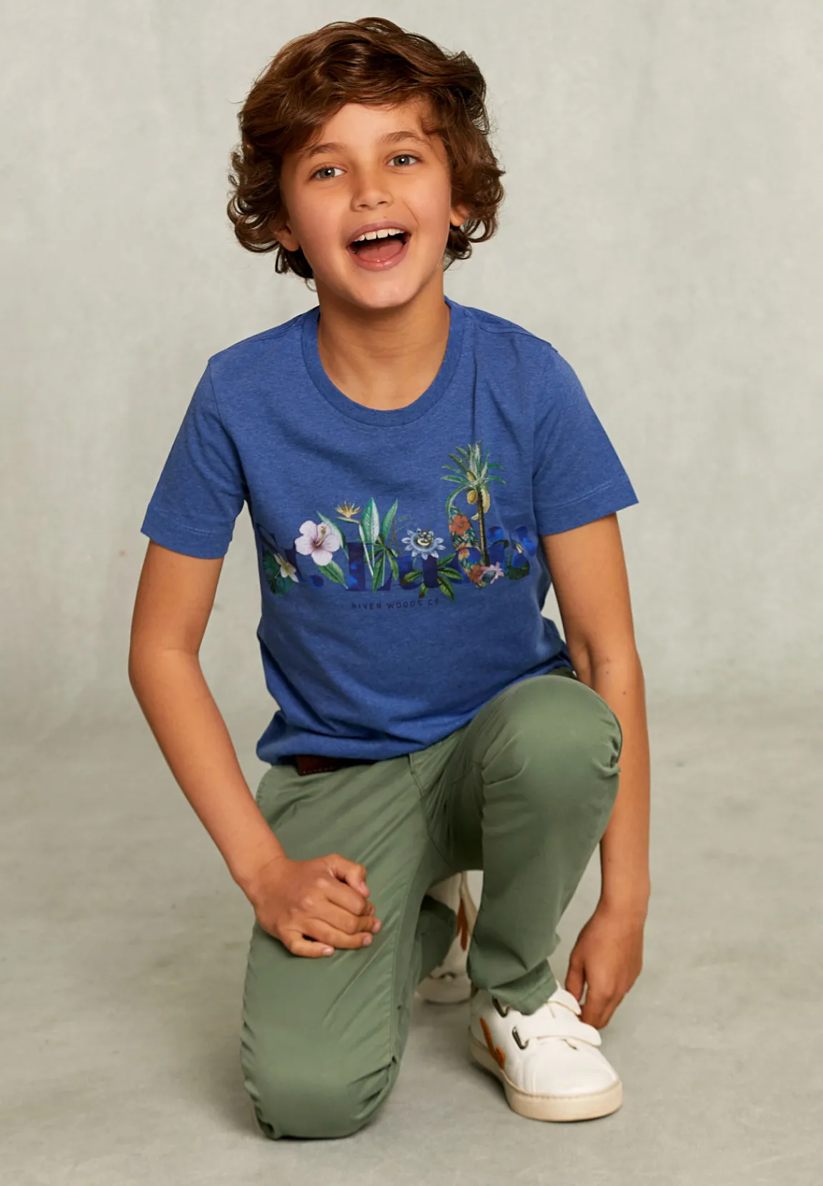Fashion River Woods Normal fit basic T-shirt wallstreet mix -