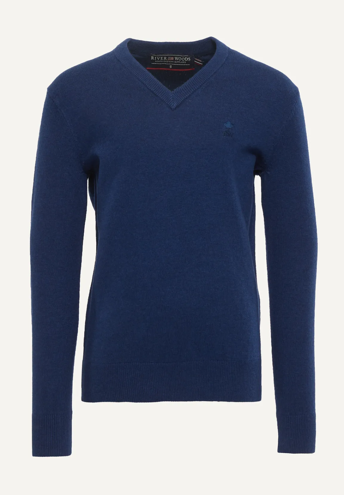 Clearance River Woods Normal fit basic V-hals trui night denim mix -