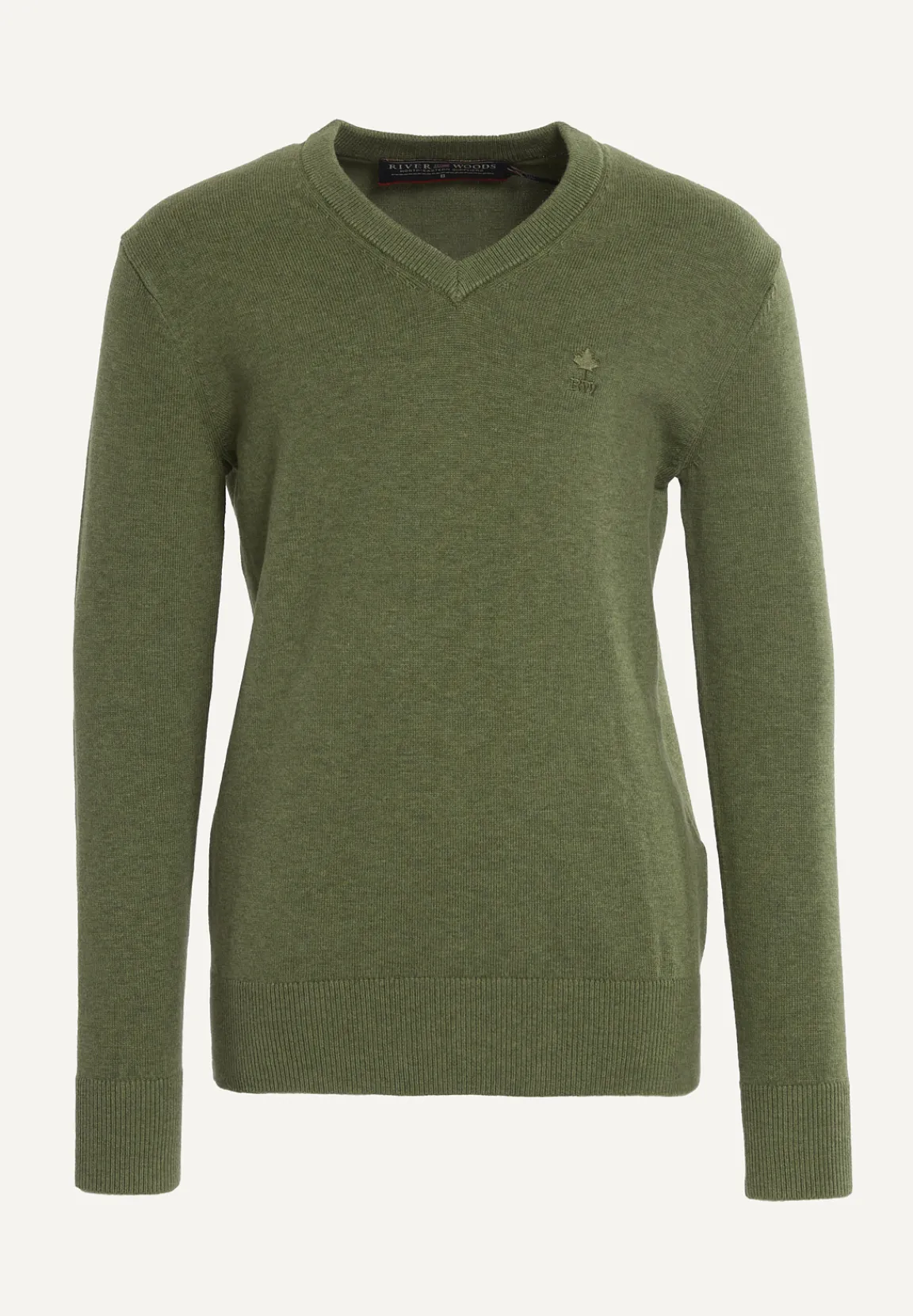 Discount River Woods Normal fit basic V-hals trui jeep mix -