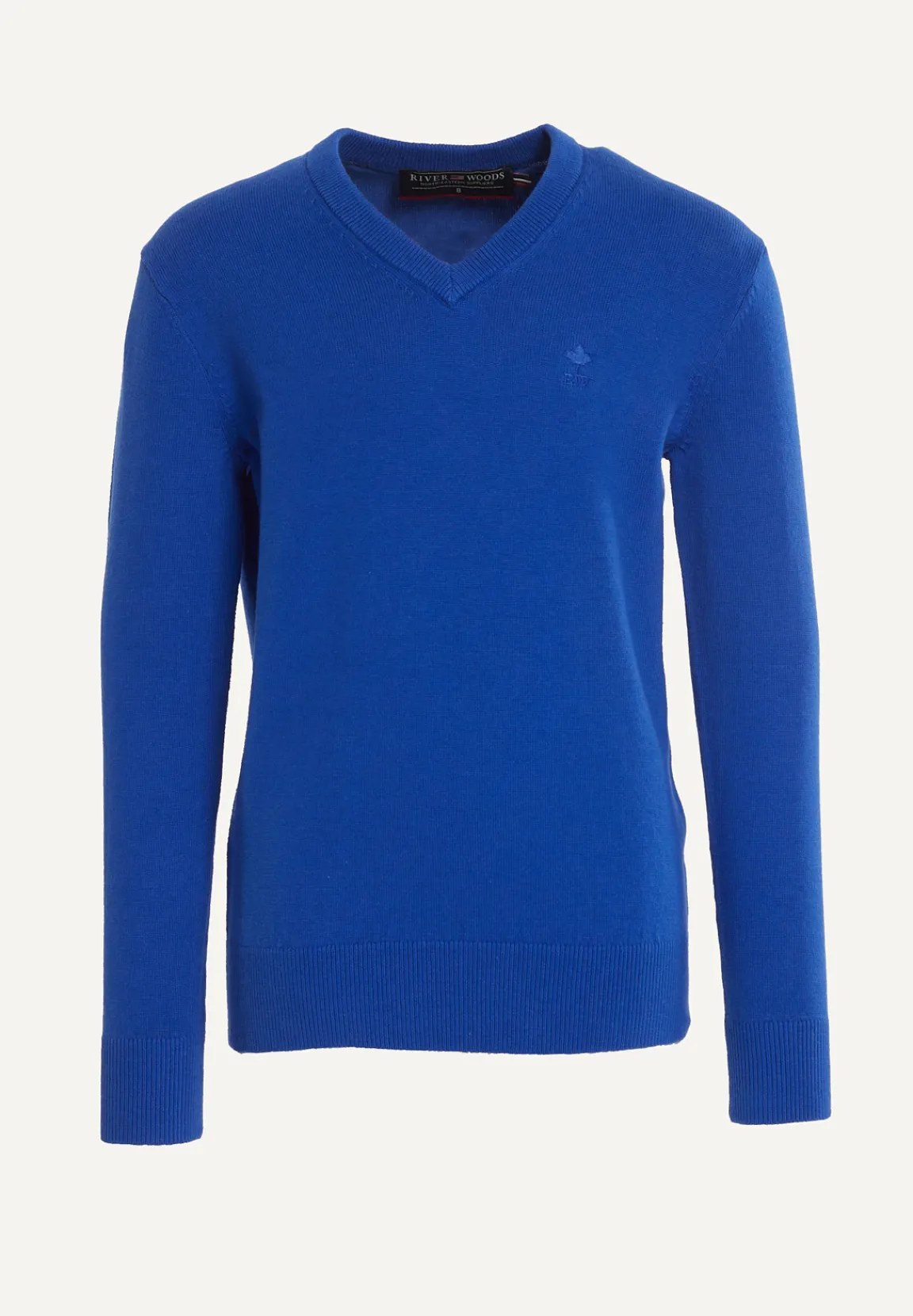 Hot River Woods Normal fit basic V-hals trui cobalt mix -