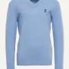 Outlet River Woods Normal fit basic V-hals trui chambray mix -
