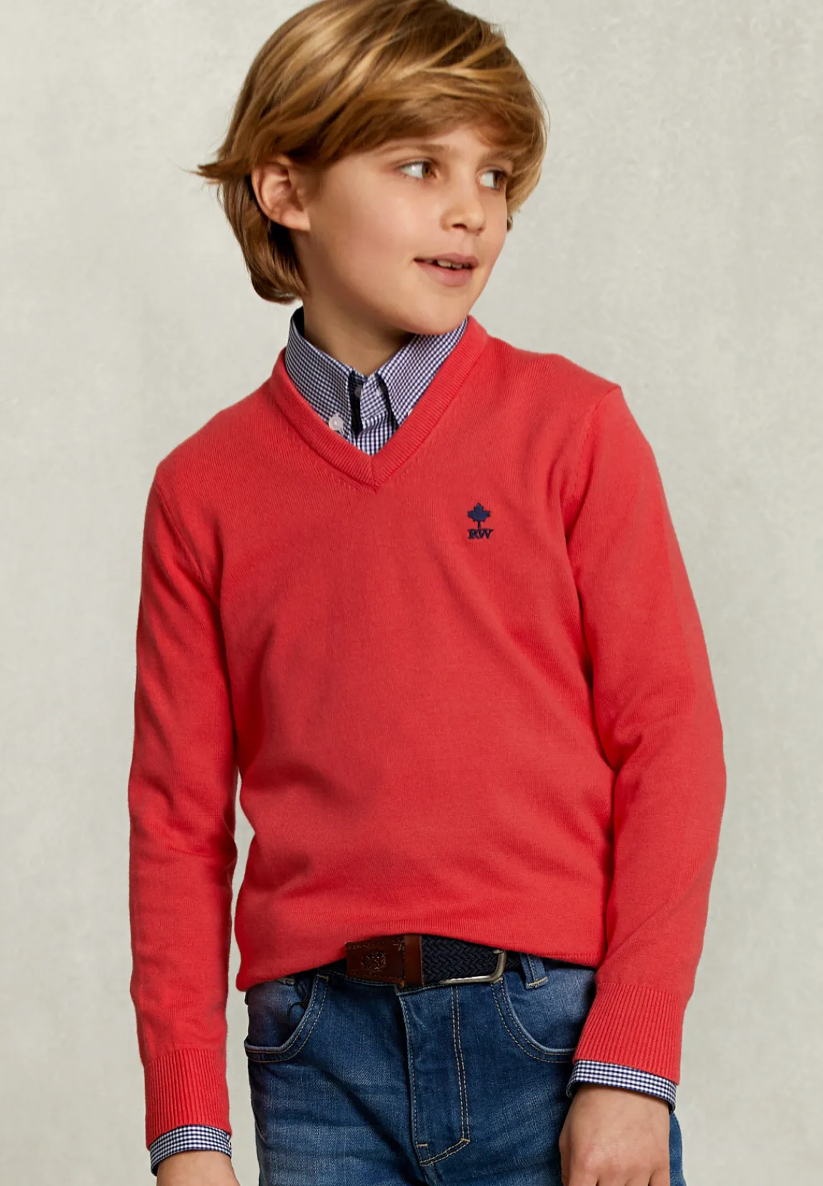 Outlet River Woods Normal fit basic V-hals trui cosmopolitan -