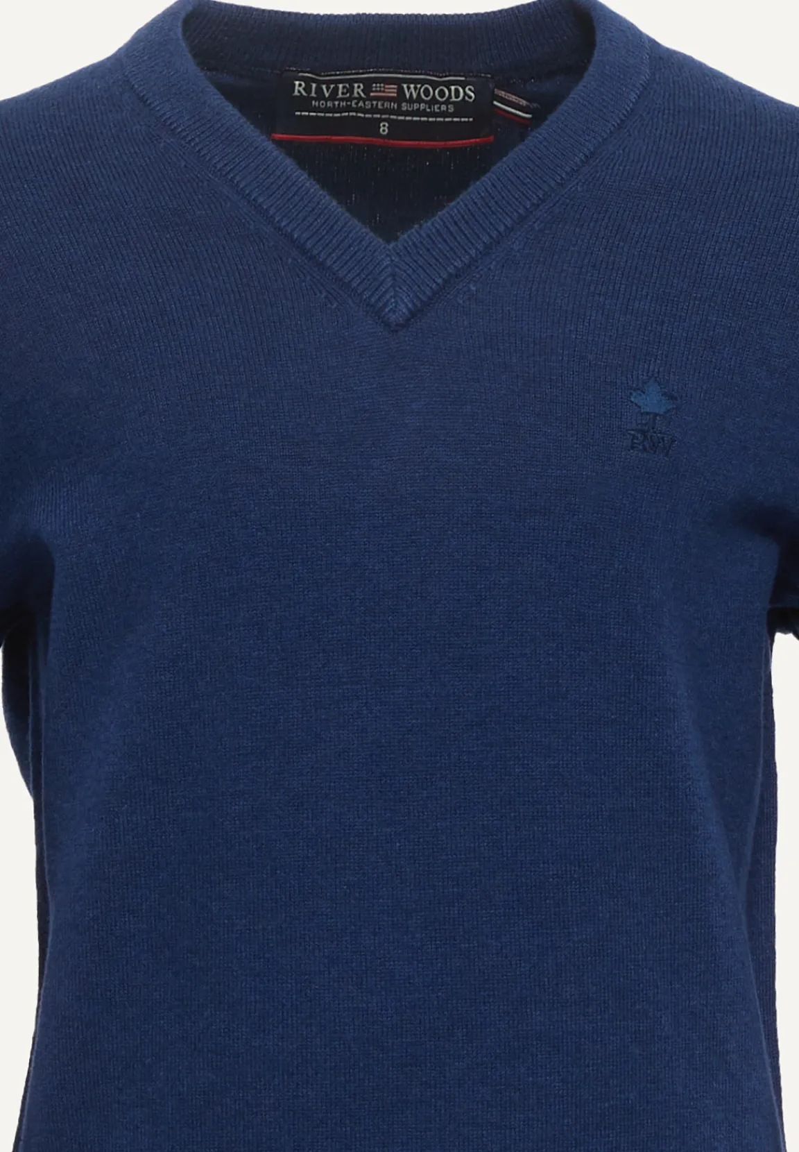 Clearance River Woods Normal fit basic V-hals trui night denim mix -