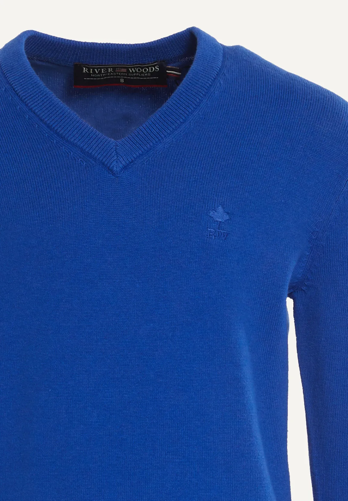 Hot River Woods Normal fit basic V-hals trui cobalt mix -