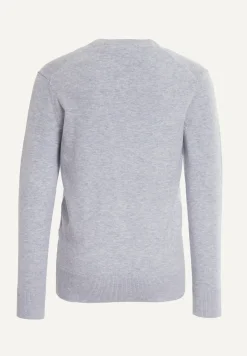 Discount River Woods Normal fit basic V-hals trui lt grey mix -