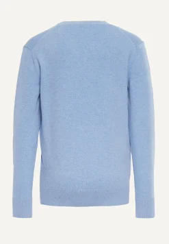 Outlet River Woods Normal fit basic V-hals trui chambray mix -