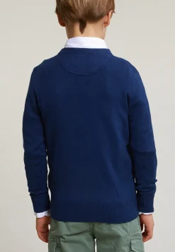 Online River Woods Normal fit katoen-bamboo basic trui ronde hals dark moon mix -