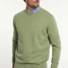 Discount River Woods Normal fit katoenen basic trui ronde hals savanna mix -