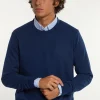 Fashion River Woods Normal fit katoenen basic trui ronde hals night denim mix -