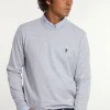 Clearance River Woods Normal fit katoenen basic trui ronde hals lt grey mix -