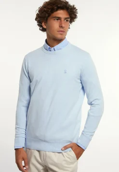 Sale River Woods Normal fit katoenen basic trui ronde hals baby mix -
