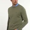 Best River Woods Normal fit katoenen basic trui ronde hals army green -