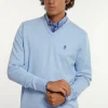 Discount River Woods Normal fit katoenen basic V-hals trui sea mix -