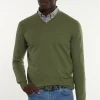 Outlet River Woods Normal fit katoenen basic V-hals trui jeep mix -